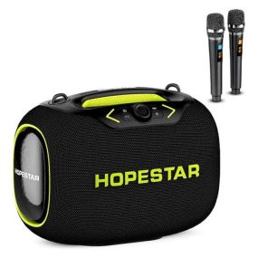 Беспроводная Bluetooth колонка HOPESTAR PARTYBOX, 120 ВТ с двумя микрофонами