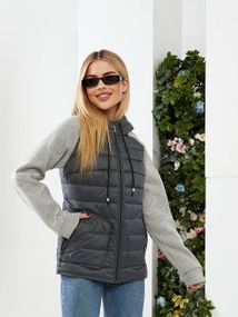 Куртка з трик.рукавом, арт. 1011, колір темно сірий