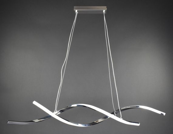 Люстра світлодіодна підвісна LED світильник для квартири на стелю лед 27455 Хром 25-100х14х120 см. | Зображення 4