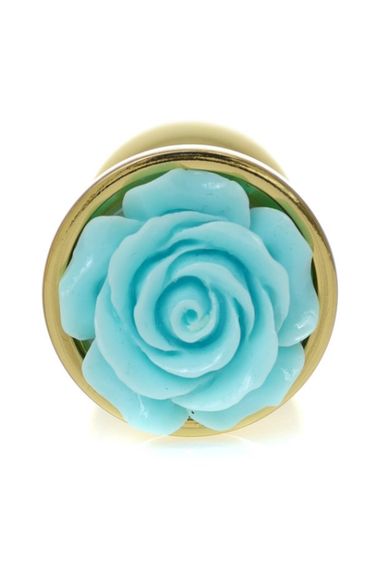 Анальная пробка - Jewellery Gold PLUG ROSE- Light Blue Sex Aura | Зображення 2