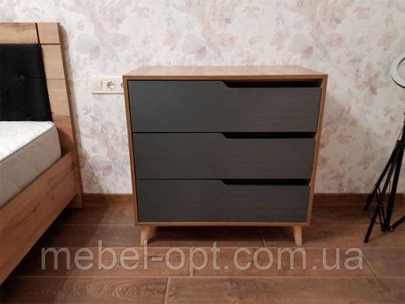 Ліжко двоспальне Тахо Viorina-Deko 1600x2000 мм, колір Дуб Тахо/Графіт, в скандинавському стилі | Зображення 6