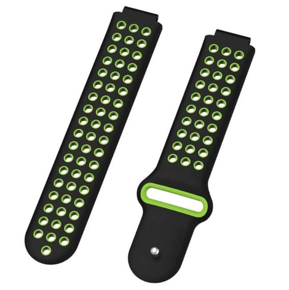 Спортивный ремешок с перфорацией Primo для часов Garmin Forerunner / Approach - Black&Green | Зображення 2