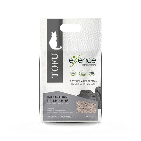 Наповнювач гігієнічний Essence мм для котячого туалету для екстра поглинання запаху натуральний з тофу з вугіллям гранула 1- | Зображення 7