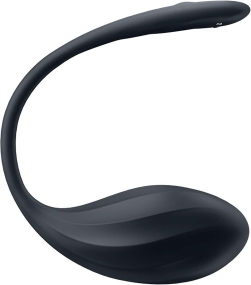 Смарт-віброяйце Satisfyer Ribbed Petal Connect App Black, керування зі смартфона, пульт ДК | Зображення 2