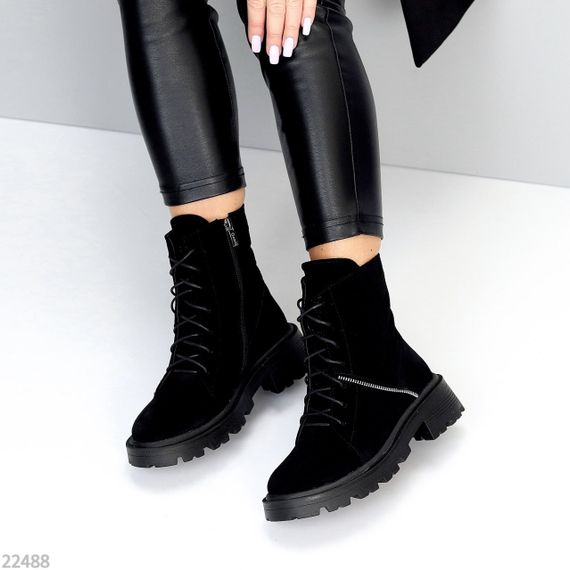 Стильні чорні черевики на кожен день натуральна замша на флісі | Зображення 6