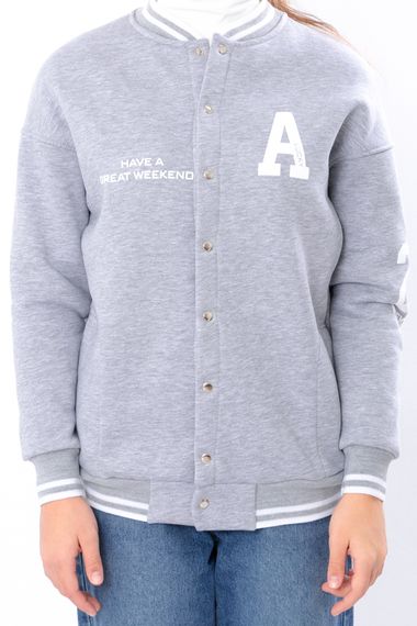 Бомбер для дівчинки (підлітковий) Носи своє 146 Сірий (p-13158-180404) | Зображення 3