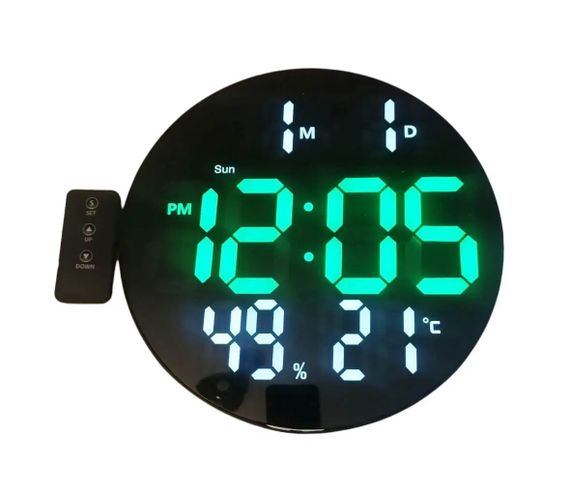 Цифровые изогнутые зеркальные настольные часы LED-экраном DS-3813L будильник, питание 220V/ батарейки Черный
