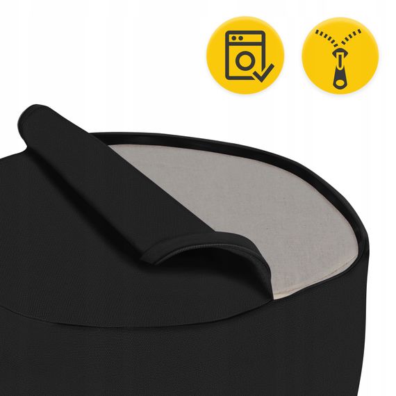 Подушка для йоги та медитації 4FIZJO Zafu кругла 32 x 20 см Black (P-5907739315540) | Зображення 4