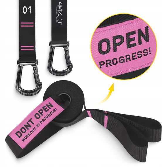 Гімнастичні кільця 4FIZJO з ABS пластику, регульовані Black/Pink (P-5905973406116) | Зображення 1