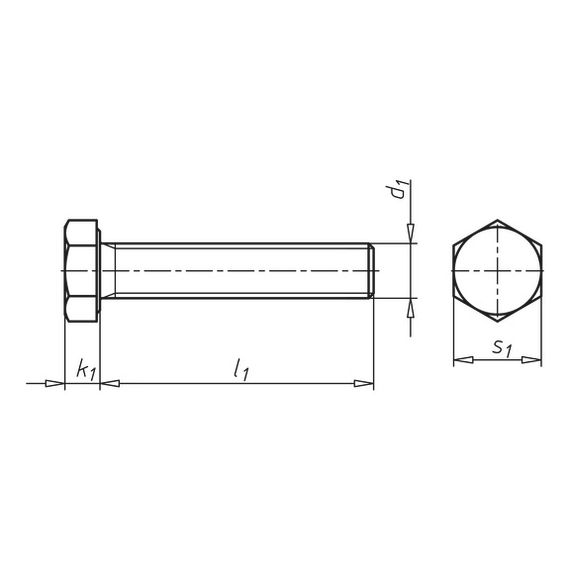 Болт метричний ISO4017, кл. 8.8 (A2K), M18x50 | Зображення 1