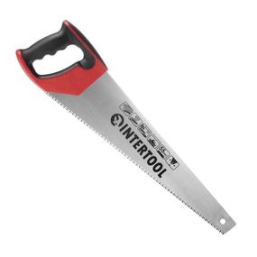 Ножівка для деревини 450 мм з гартованим зубом, потрійне заточування INTERTOOL HT-3105