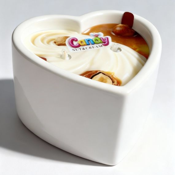 Массажная свеча с ароматом орехового крема Candy Nut Cream в форме сердца, 70 мл sexstyle | Зображення 3
