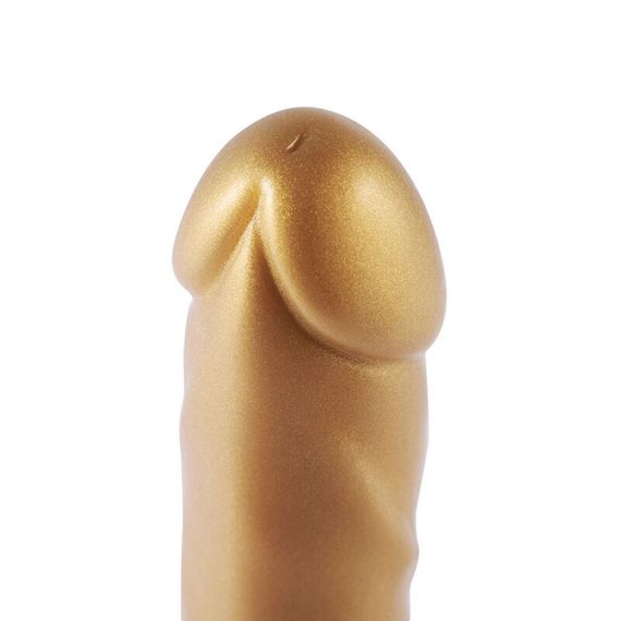 Золотий фалоімітатор Hismith 6.8″ Golden Silicone Dildo, система KlicLok | Зображення 4