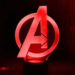 Акриловый светильник-ночник Мстители красный tty-n001705