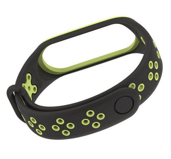Силіконовий ремінець Primo Perfor Sport для фітнес-браслета Xiaomi Mi Band 4 - Black&Green | Зображення 3