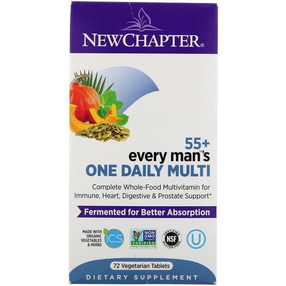Вітамінно-мінеральний комплекс New Chapter 55+ Every Man's One Daily Multi 72 Veg Tabs NCR-90128