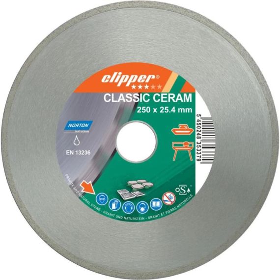 Диск алмазный по керамике NORTON CLIPPER CLA CERAM 250 x 25.4 мм (70V025)