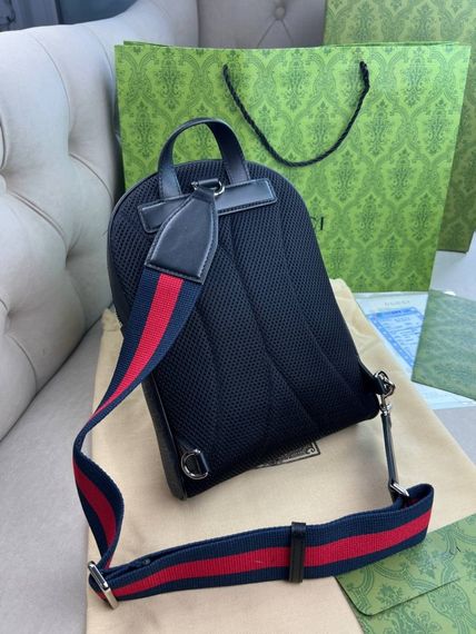Нагрудна сiра сумка Gucci GG Gray c845 | Зображення 8