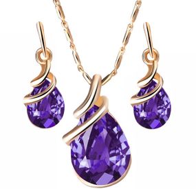 Набор серьги с подвеской Primo Water Drop - Purple