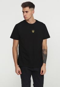 Футболка чоловіча чорна з принтом "Тризуб золотий", 3XL