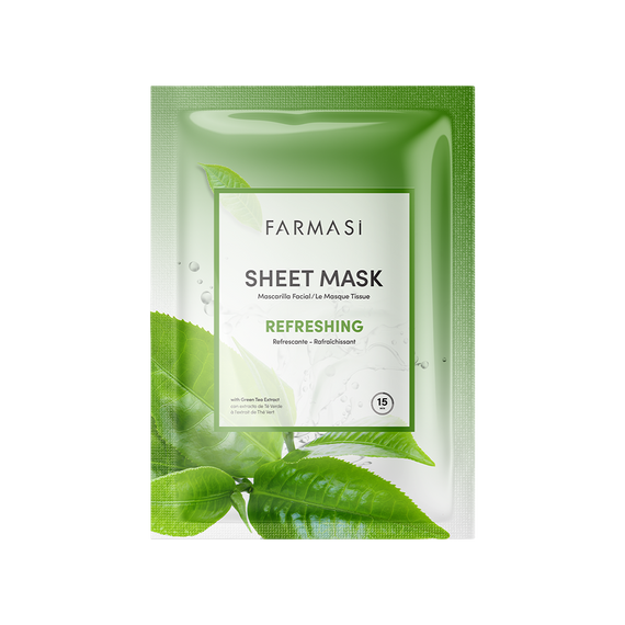 Освежающая тканевая маска для лица с зеленым чаем Farmasi | Зображення 4