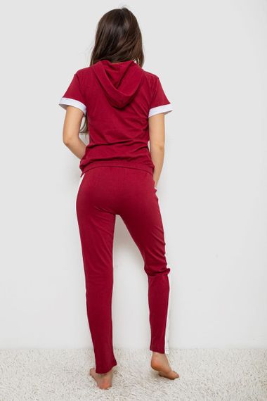 Піжама жіноча, колір бордовий, 243R1488-006 | Зображення 3