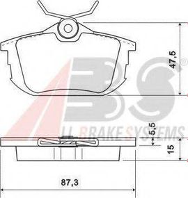 Колодка гальм. MITSUBISHI VOLVO CarismaS40V40 задн. (вир-во ABS) A.B.S. 36950 на MITSUBISHI CARISMA (DA_)