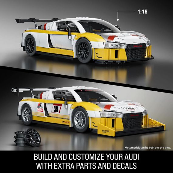 Премиум машинка-конструктор Mattel Brick Shop Hot Wheels Elite Series ’15 Audi R8 LMS 820 деталей | Зображення 4