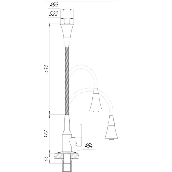 Змішувач для кухні DOMINO ELLIPSE DCC-203SM-A | Зображення 1