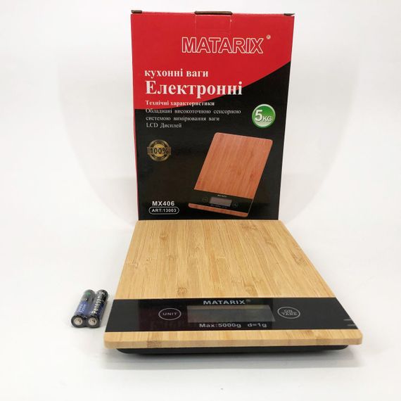 Весы кухонные MATARIX MX-406 5кг Wood, Кухонные весы для приготовления блюд, Весы для домашней кухни | Зображення 8