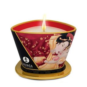 Массажная свеча Shunga Massage Candle - Sparkling Strawberry Wine (170 мл) с афродизиаками sexstyle