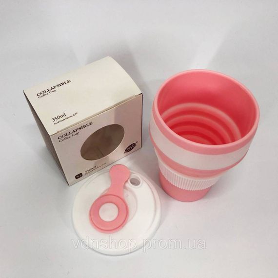 Складной стакан для туристических походов 350 мл, Походные стаканы раздвижные, Стаканчик силиконовый EL-19 | Зображення 7