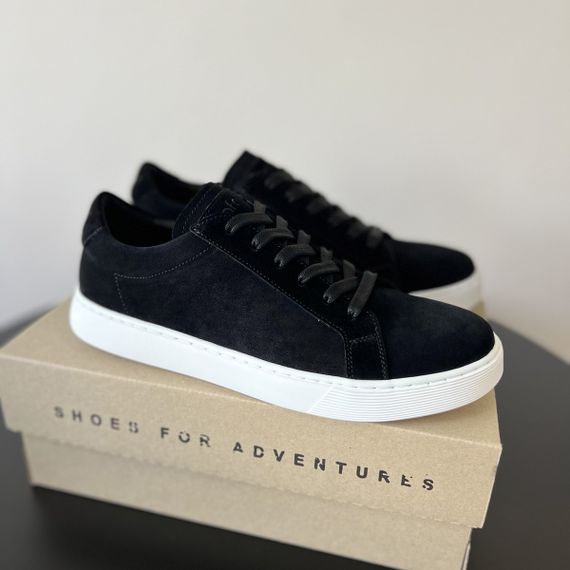 Стильні замшеві чорні кеди 42 розмір