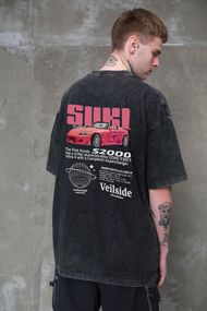 Виварена Оверсайз Футболка Without Washed З Принтом Suki Black