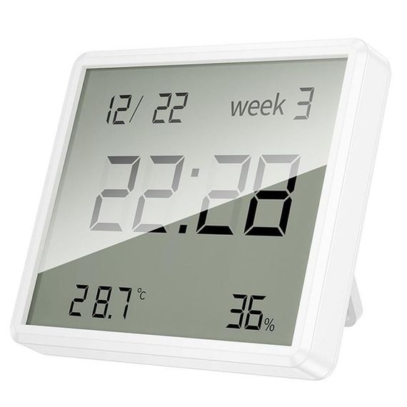Електронний термогігрометр + годинник Hoco HX41 5in1 Indoor White