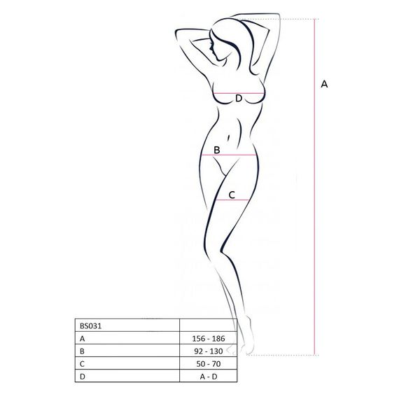Бодистокинг Passion BS031 red, комбинезон с открытой грудью | Зображення 3
