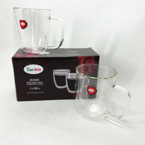 Стаканы и чашки с двойным дном, Стеклянные чашки с двойными стенками набор 2шт Чашка двойной стенкой ZX-30