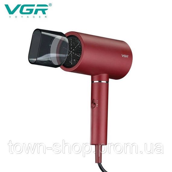 Профессиональный фен для волос VGR V-431 мощностью 1600-1800 Вт с режимом холодного воздуха. Цвет: красный | Зображення 4