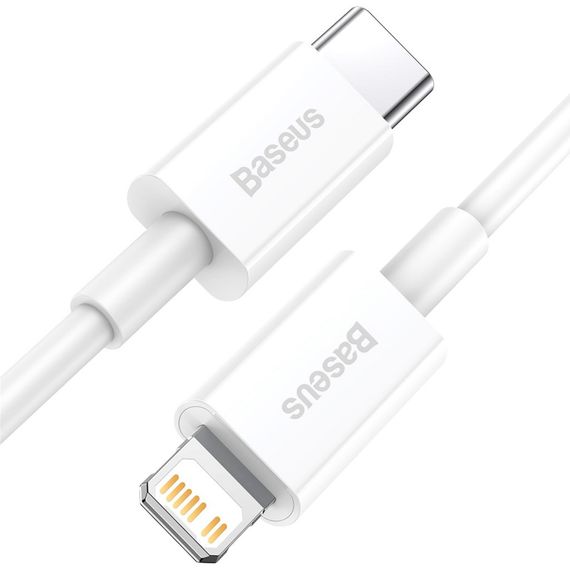 Дата кабель USB-C to Lightning 1.0m 20W Superior Series White Baseus (CATLYS-A02) | Зображення 1