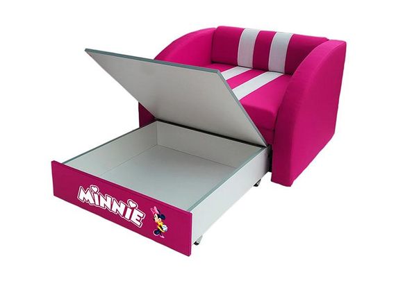 Детское раскладное кресло-кровать Smart SM 005 Minnie розовое, с ящиком для белья, для детей и подростков | Зображення 6
