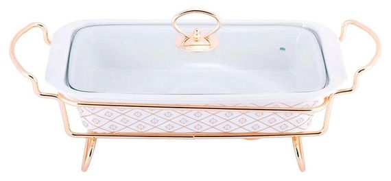 Марміт Kamille Food Warmer "In Gold" керамічна форма 1.3л, 30.5см з підігрівом