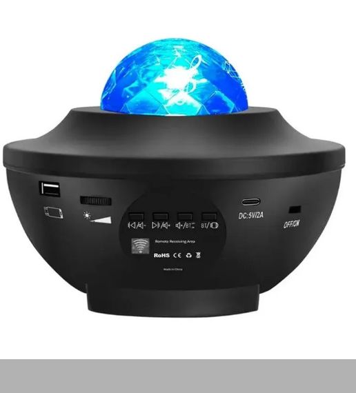 Лампа нічник Bluetooth колонка проектор Зіркове небо сфера світильник лазерний з пультом Starry Light UKC чорний (47826-33476_306)