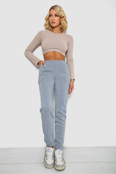 Спортивные штаны женские на флисе, цвет серый, 238R58641-3 | Зображення 1