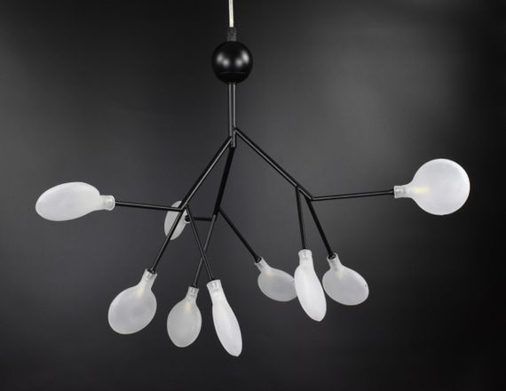 Люстра підвісна на 9 лампочок 26094 Чорний 60-150х56х56 см. | Зображення 2