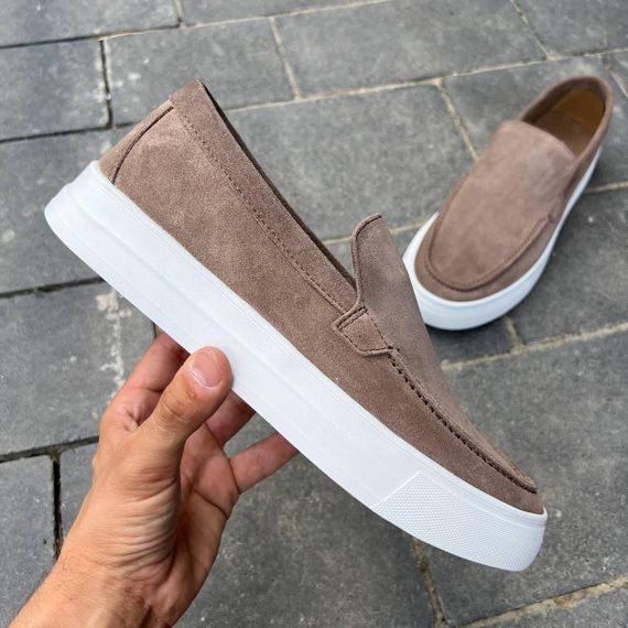 Чоловічі бежеві замшеві лофери 40 розмір | Зображення 4