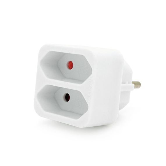 Розетка двійник без заземлення SQ-ZDB01/2, 2x2.5A(10A) 250V~Max, 1100W, White | Зображення 2