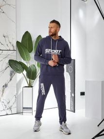 Спортивный костюм мужской из двунитки AleX Модель 2908 Серый, 44-46