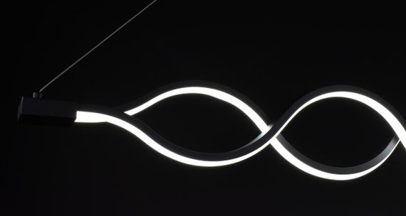 Люстра світлодіодна підвісна LED світильник для квартири на стелю лед 27443 Чорний 30-110х6х122 см. | Зображення 7