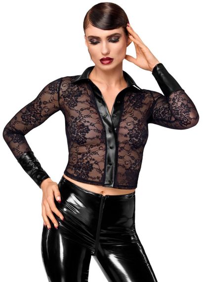 Блуза Noir Handmade F377 Noirelle Lace Button-up Shirt XS Sex Aura | Зображення 2