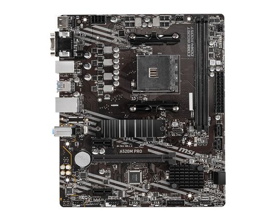 Материнcкая плата MSI A520M PRO sAM4 A520 2xDDR4 M.2 HDMI DVI DP mATX 911-7D14-020
